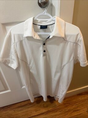 Galvin Green Men’s White Polo with Contrast Buttons